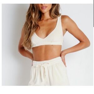 DONNI Cream Terry Bralette size Medium